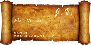 Jó Vencel névjegykártya